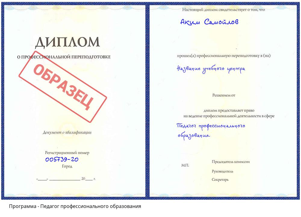 Педагог профессионального образования Нефтекамск